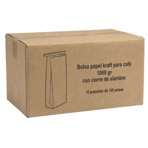 Bolsa papel kraft para café 1000gr sin recubrimiento. Millar